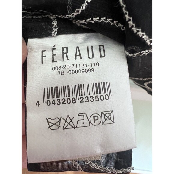 Feraud Topper Silk Vtg 48 Large Black White Polka Dot Blouse See Through - Picture 8 of 9